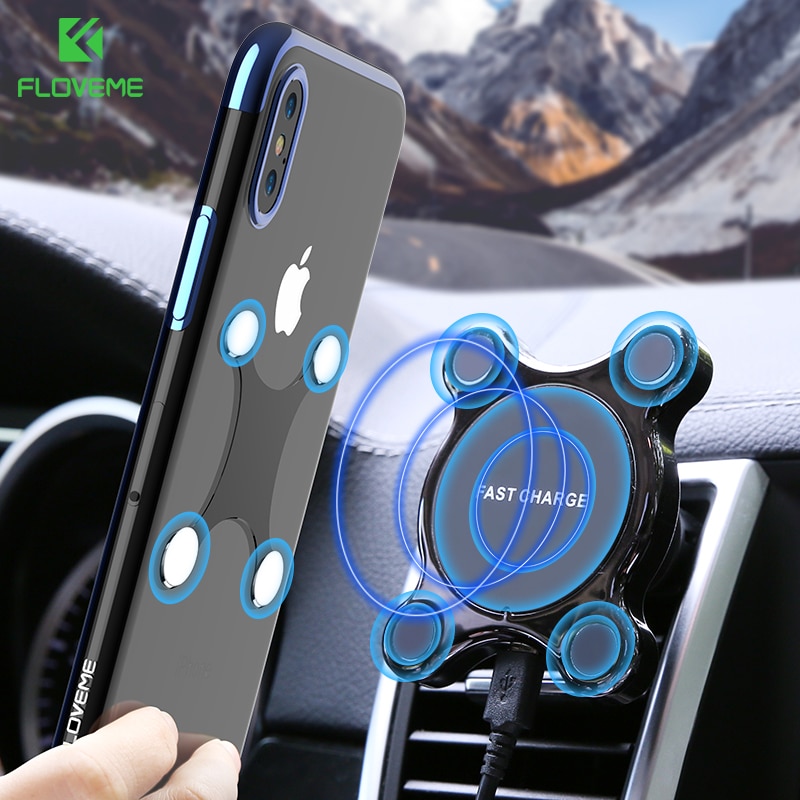 FLOVEME Car Wireless Charger Magnetic Car Phone Holder For iPhone 11 Pro Max Qi Fast Charging Air Vent Dashboard Mount Bracket