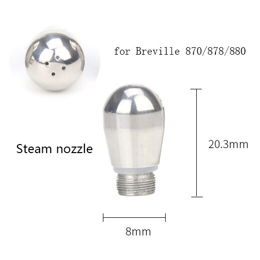 54mm Coffee Bottomless Portafilter For Breville 870/878/880 Filter Basket Replacement Espresso Machine Accessory: Steam nozzle-4 holes