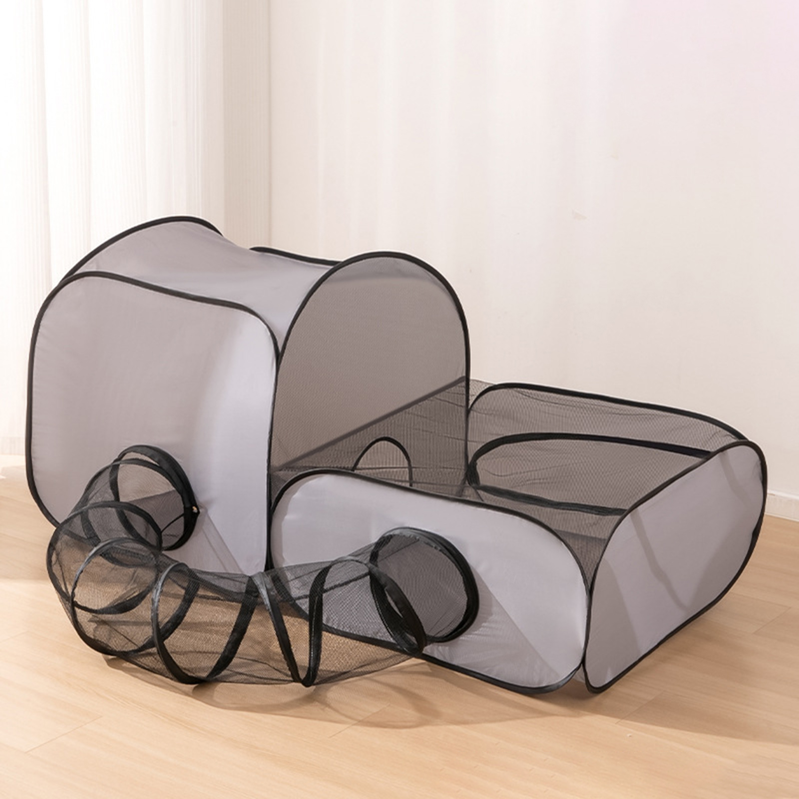 Tubo de túnel para gatos, casa de juegos práctica doblada para hámster, conejito, tienda de campaña plegable para interiores, juguete divertido para gatitos