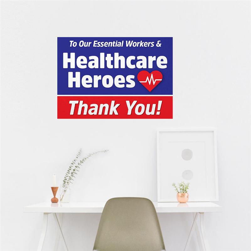 Healthcare Worker Hero Sticker Lawn Sign Gardening Sign Display Rack Sticker Thank You Essential Employees Sticker