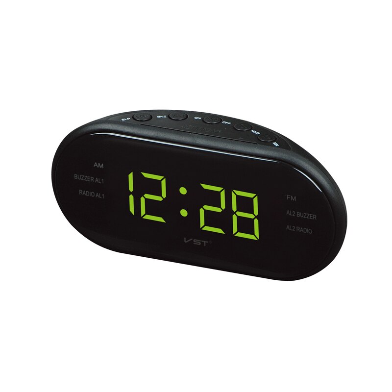 17*6*8.5cm Modern AM/FM LED Clock Radio Electronic Desktop Alarm Clock Digital Table Clocks Snooze Function: Yellow