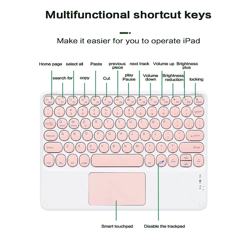 Ultra-Thin Wireless Bluetooth Keyboard and Mouse Combo Rechargeable Touchpad for iPad Xiaomi Samsung Tablet Android IOS Windows