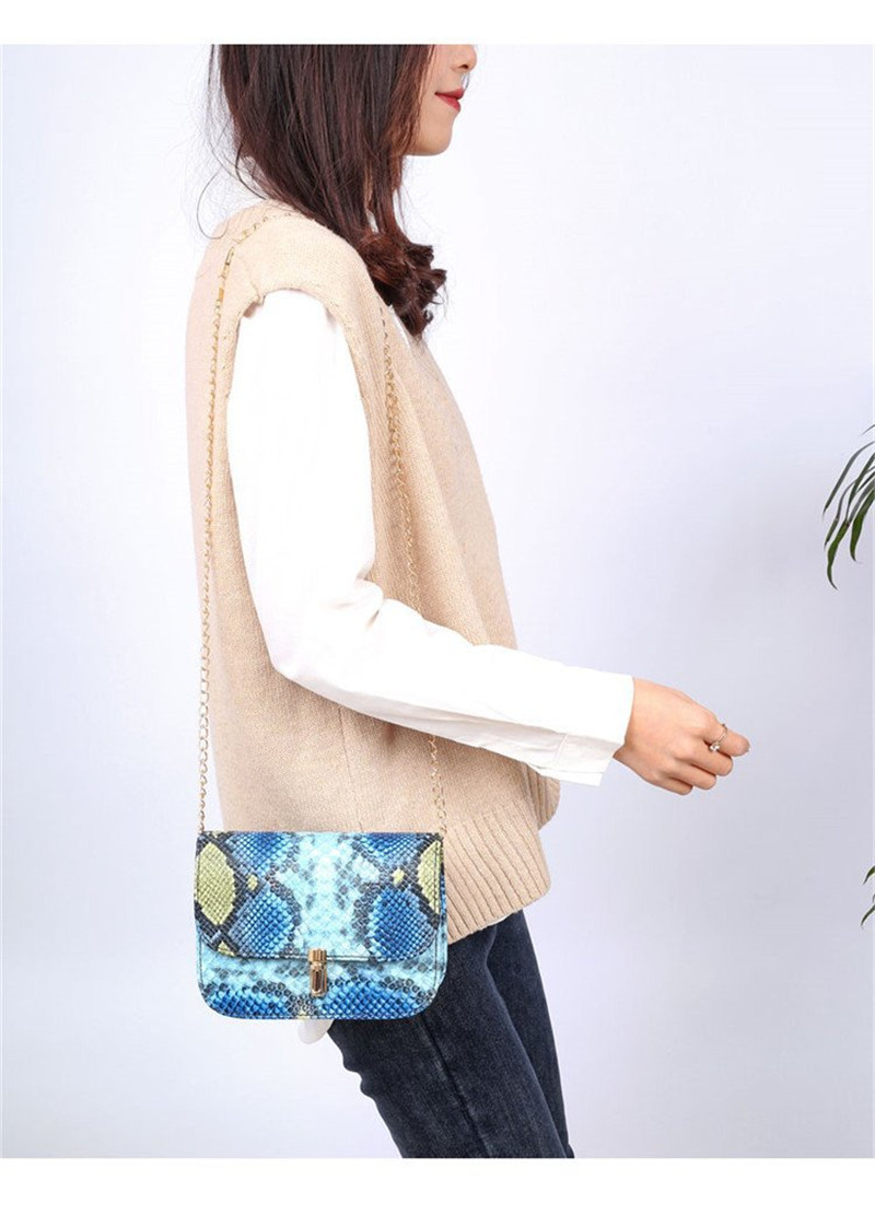 2020 nuove Donne di Modo borse Borse Flap Crossbody Borse Catena Selvaggio Ragazze Del Serpente di Stampa Sacchetto del Messaggero Della Spalla