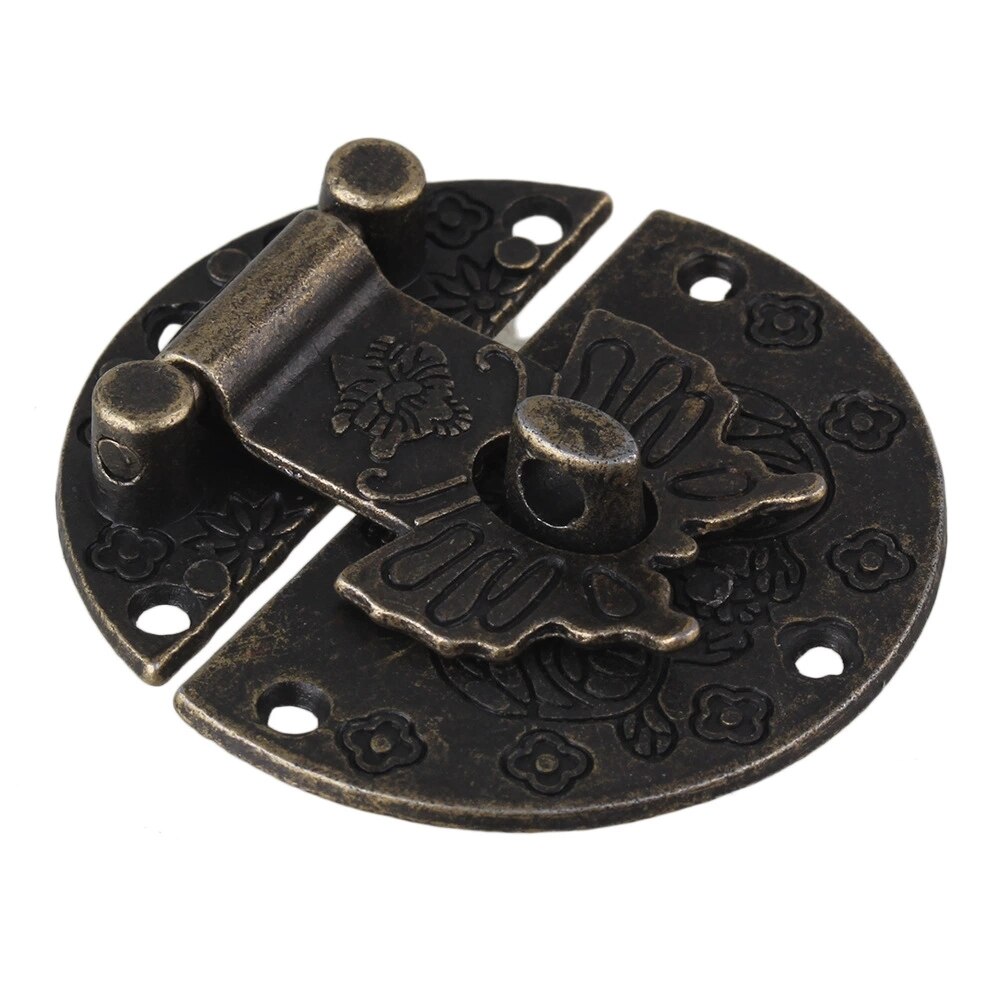 Butterfly Clasp Jewelry Chest Box Wooden Case Cabinet Hasp Latch Set of 4