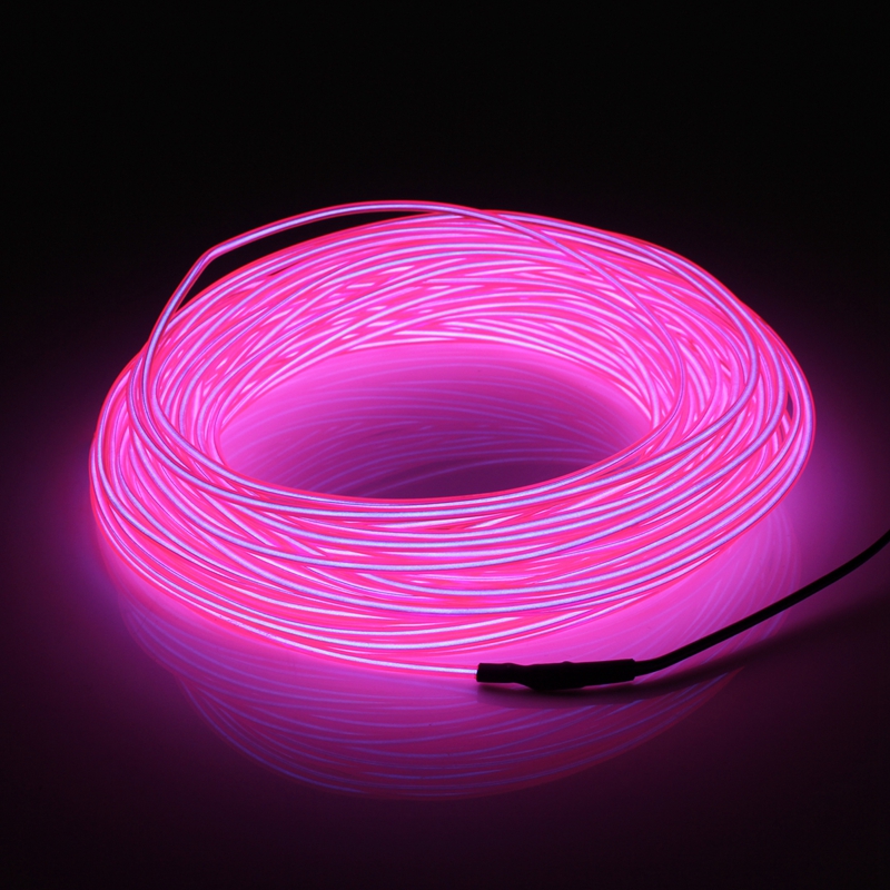 Jiguoor 20M EL LED flexibel Weichen Schlauch Draht Neon- glühen Auto Seil Streifen Licht Weihnachten Dekor AC 12V weihnachten Heimat Dekoration: Rosa / 10M
