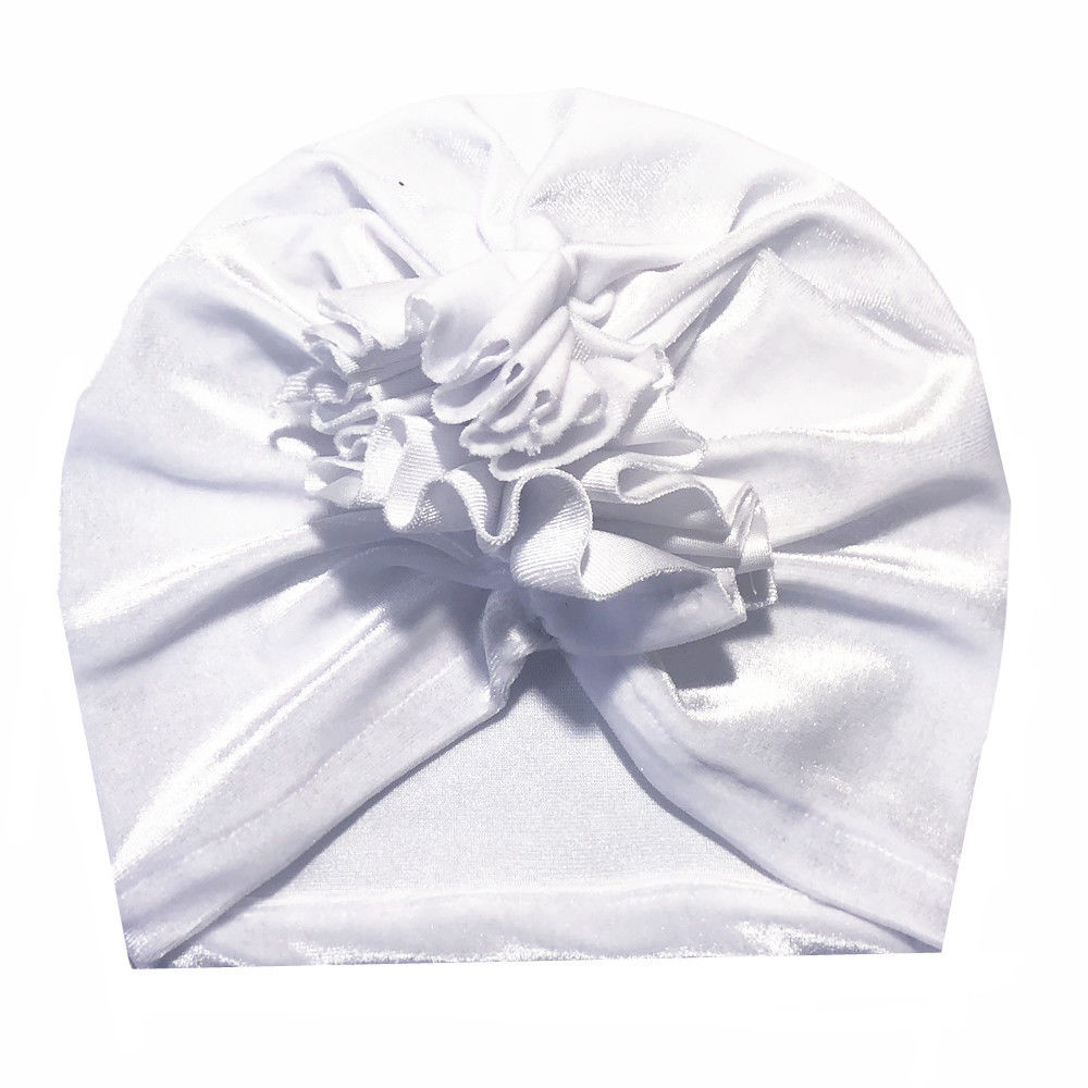 Nette Baby Mädchen Jungen Bogen Turban Hut Kleinkind Kinder Kopf Wrap Pleuche Stirnband Kappe 11 Farben Ein Stück: WHITE
