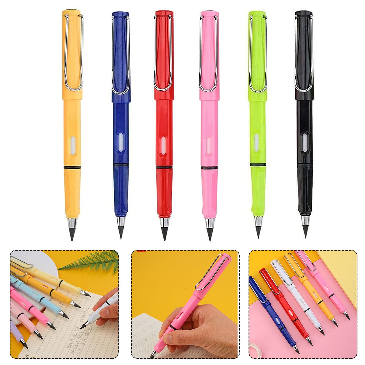 6 Pcs Inkless Pencils Excellent Useful Perpetual Pencil Reusable Pencil for Students Painting Writing: Default Title