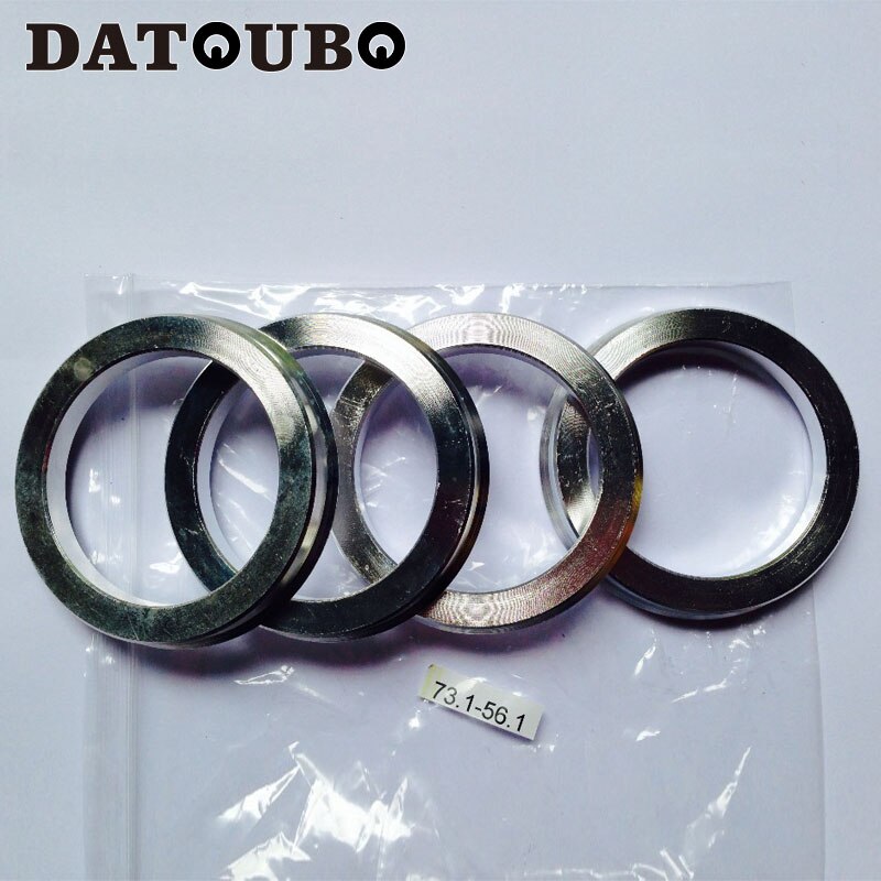 DATOUBO 4 stks/partijen, Zilver Aluminium materiaal auto wiel 73.1mm-56.1mm hub centric ringen, auto-accessoires. Retail prijs.