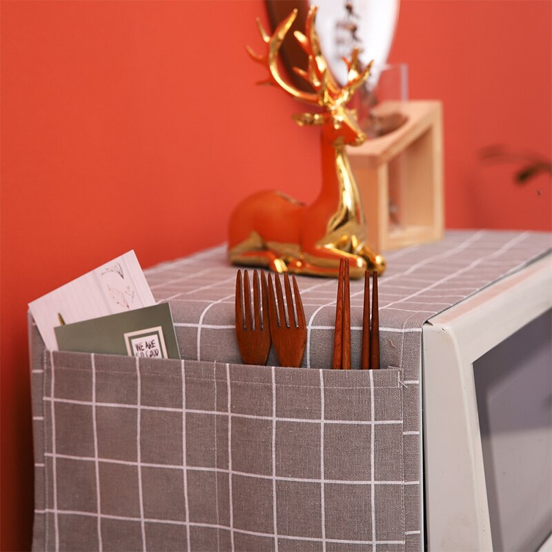 Cotton Linen Fabric Dust Cover Microwave Oven Box Pastoral Style Towel