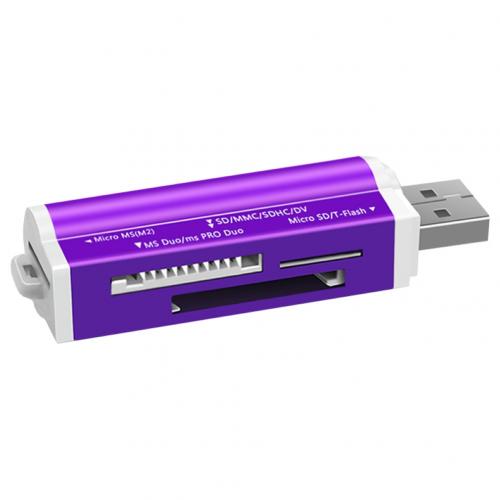 Lector de tarjetas de memoria 4 en 1, Micro USB 2,0, adaptador para tarjeta Micro SD TF M2 MMC MS PRO, multifunción