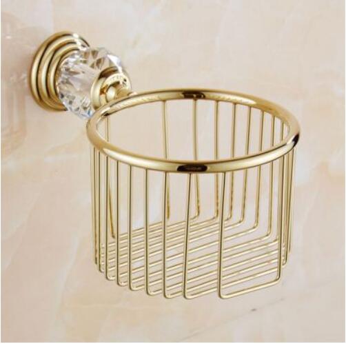 Clear Crystal Bathroom Accessories Sets Silver Polished Gold Towel Rack Toilet Brush Holder Solid Brass Bathroom Hardware Sets: bathroom holder