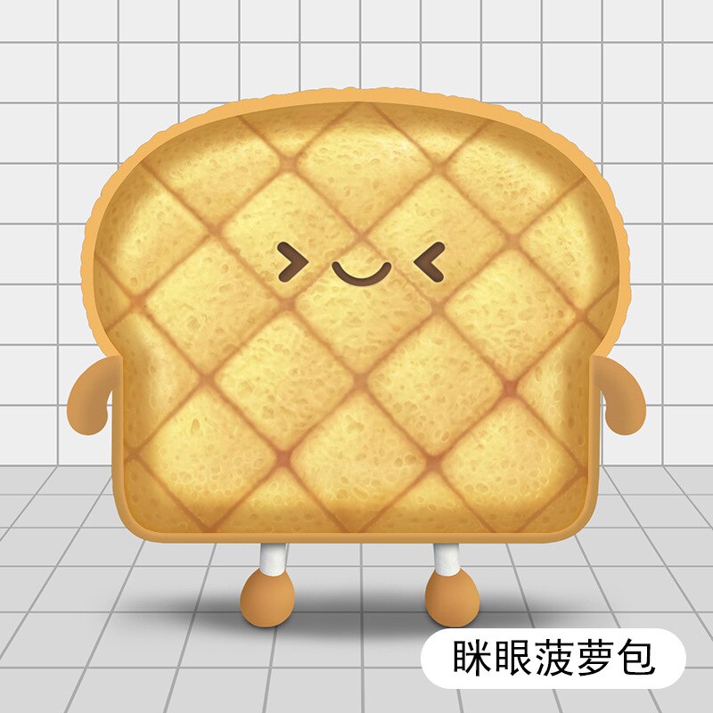 Cute Toast Bread Plush Pillow Toys Black Bread Pineapple Buns Chocolate Sauce Strawberry Jam Emotional Bread Soft Stuffed Toy: 02 XL