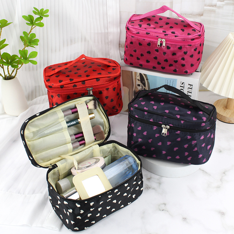 Makeup Bag Portable Large Capacity Organizer Storage Box Advanced CarryOn Waterproof Wash Cute Sweet Handbag Simple Toiletry Bag