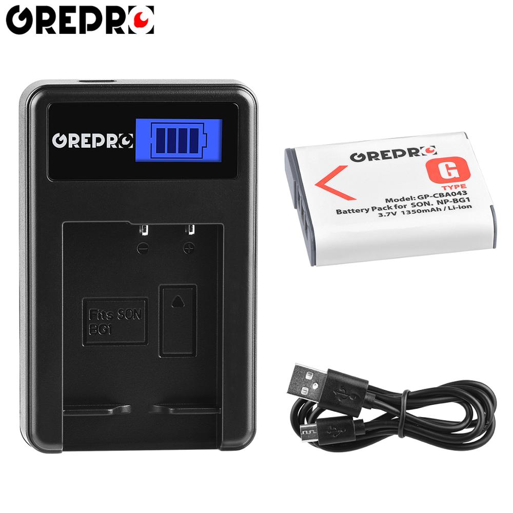 Batería NPBG1 de NP-BG1 de 1350mAh, cargador de batería NP BG1 para Sony DSC-N1, DSC-T2, DSC-H9, DSC-H10, DSC-H20, W120, 3 uds.: 1B with Charger