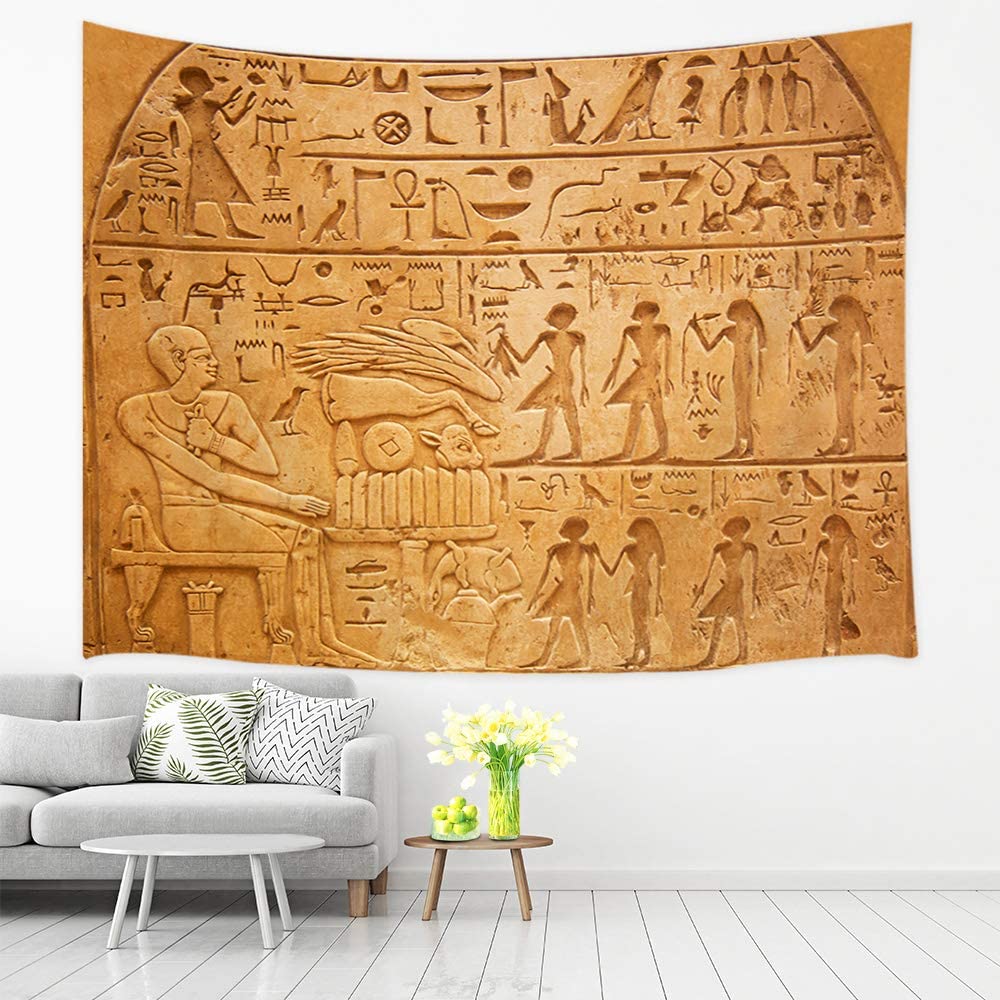 Tapiz de jeroglífos egipcios para colgar en la pared, arte para colgar