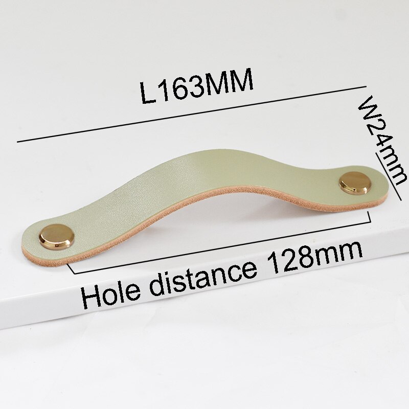 Nordisk stil färg läderhandtag möbel garderob låda skjutdörrsknoppar barn & #39 ;rum köksskåp grått draghandtag: Gyllene -128mm