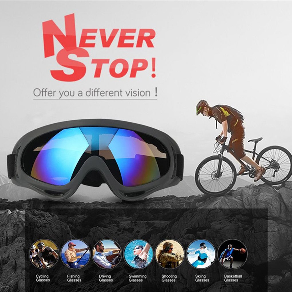 Gafas de ciclismo para hombre y mujer, lentes de deporte de esquí a prueba de viento, gafas de montar portátiles, Snowboard, esquí de montaña