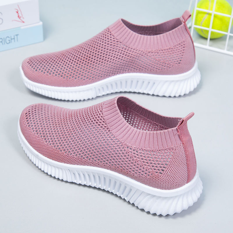 Baskets pour femmes, chaussettes respirantes, chaussures décontractées, Tennis, maille, chaussures de Sport, plates, Plus 41, été, 2022