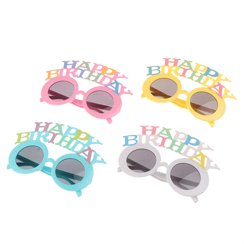 1pc Birthday Party Sunglasses, Birthday Glasses Funny Happy Tropical Fancy Dress Favors Fun Birthday Party Photo Booth Props