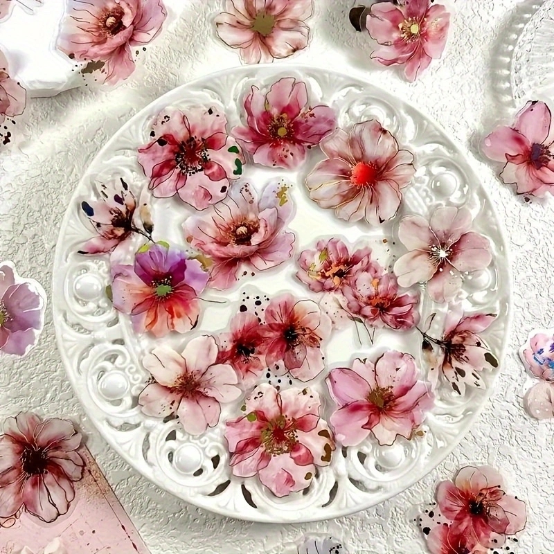 Un paquete de 20 hojas de flores Vintage, materiales de letras de flores preciosas, decoración artesanal, Base de Collage, pegatinas para álbum de recortes de mascotas: Gris claro