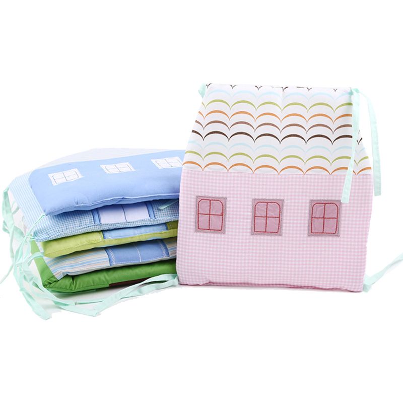 30x30cm Baby House Shape Bumper Crib Breathable Cotton Liner Pillow Infant Cradle Pad Newborn Cot Safety Sleep Protector