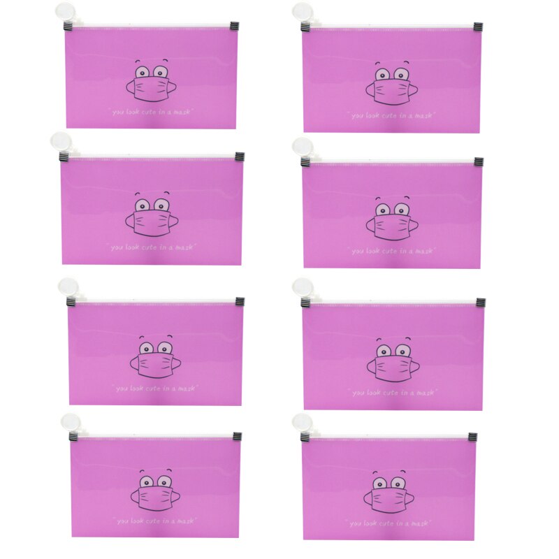 Bolsa portátil para guardar mascarillas, caja de almacenamiento de máscaras faciales, a la , 8 unidades: 8 pc purple