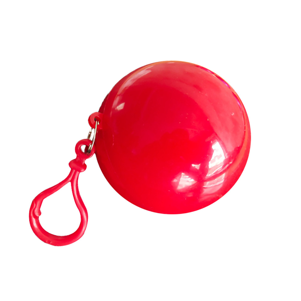 Convenient Portable Rain Ponchos Ball Adults Child Disposable Rainwear Emergency Waterproof Raincoat Colorful Poncho with Hook: Child Red