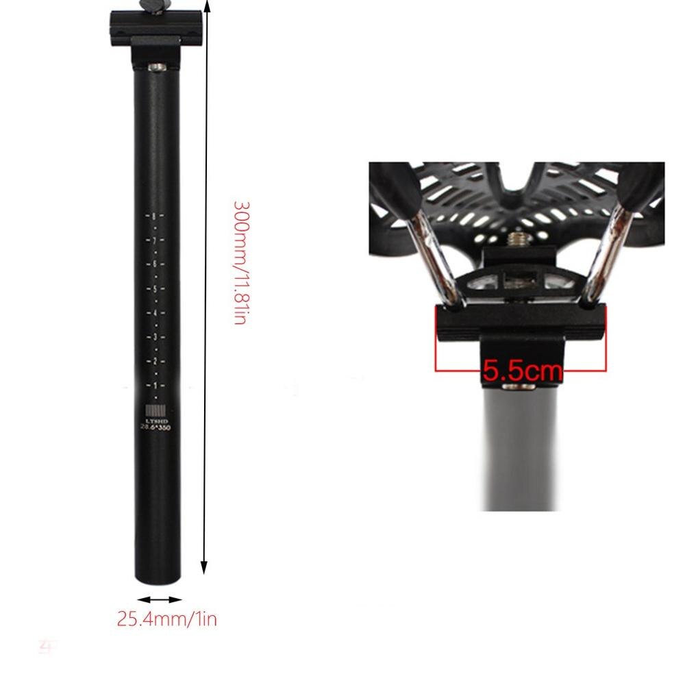 sillín de bicicleta de aleación de aluminio Mtb Carretera bicicleta de montaña asiento negro tubo 27,2/28,6 */30,4 ** piezas de bicicleta de 300 Mm: 25.4mm