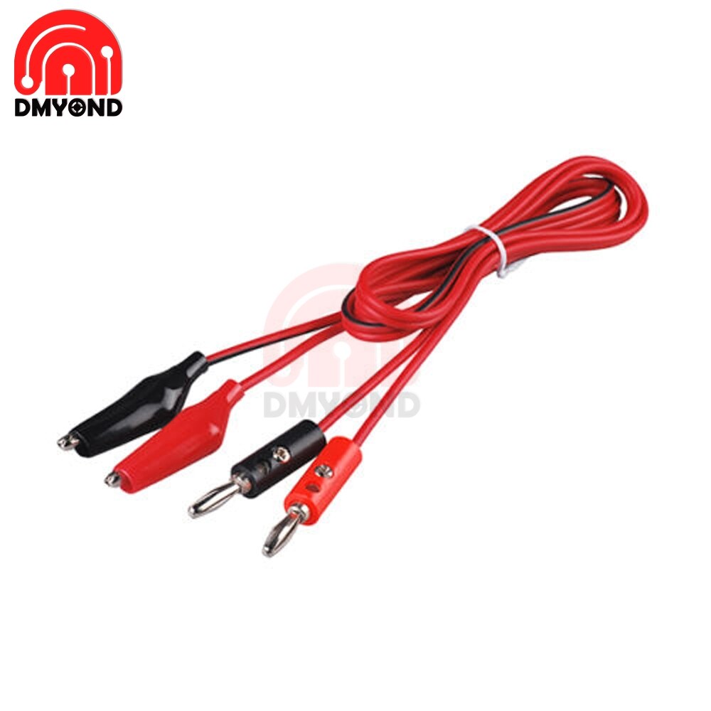 1M Wire 5A AV Banana Plug Crocodile Clamps Alligator Clip Cable Lead Connector Dual Tester Probe for Multimeter Measure Tool