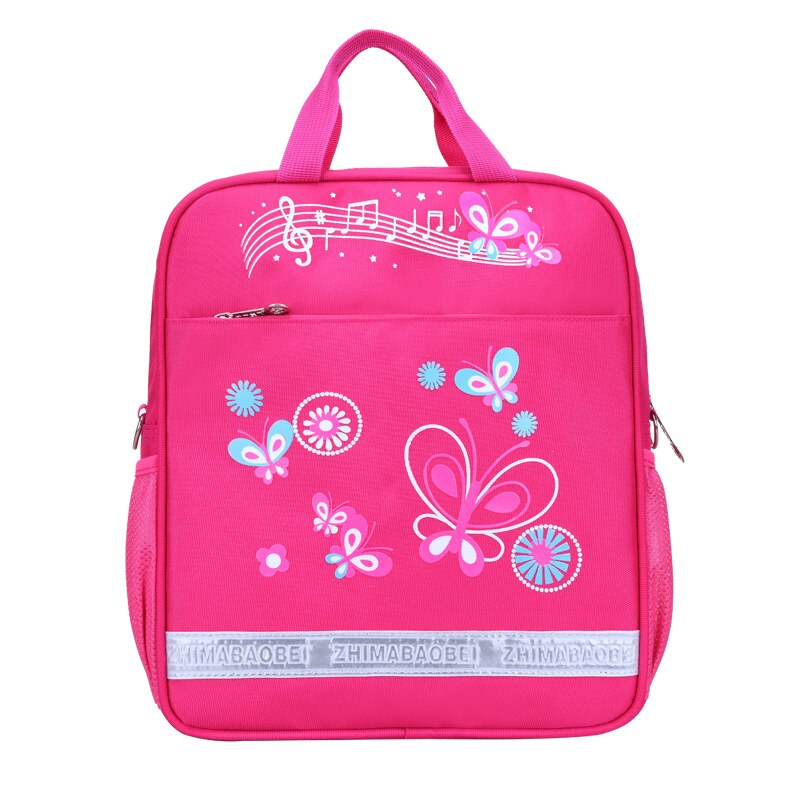 Kinderen Rugzakken School Tassen Voor Meisjes Vlinder Afdrukken Waterdichte Leuke Student Schooltassen: handbag rose