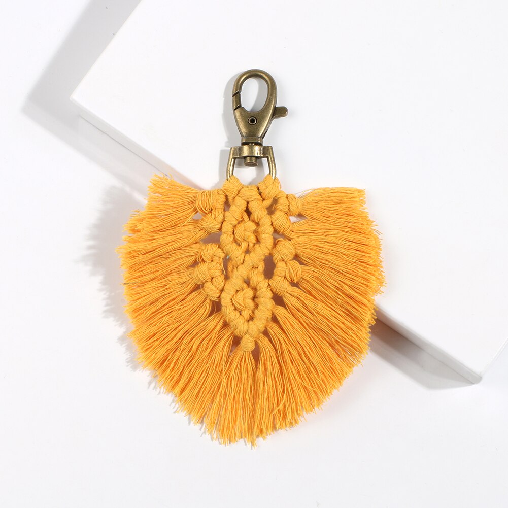 Macrame gobelin tapetry nøgleringe til kvinder 100%  bomuld handmadekeyringmacrame cordbest ven nøglering til kvinder