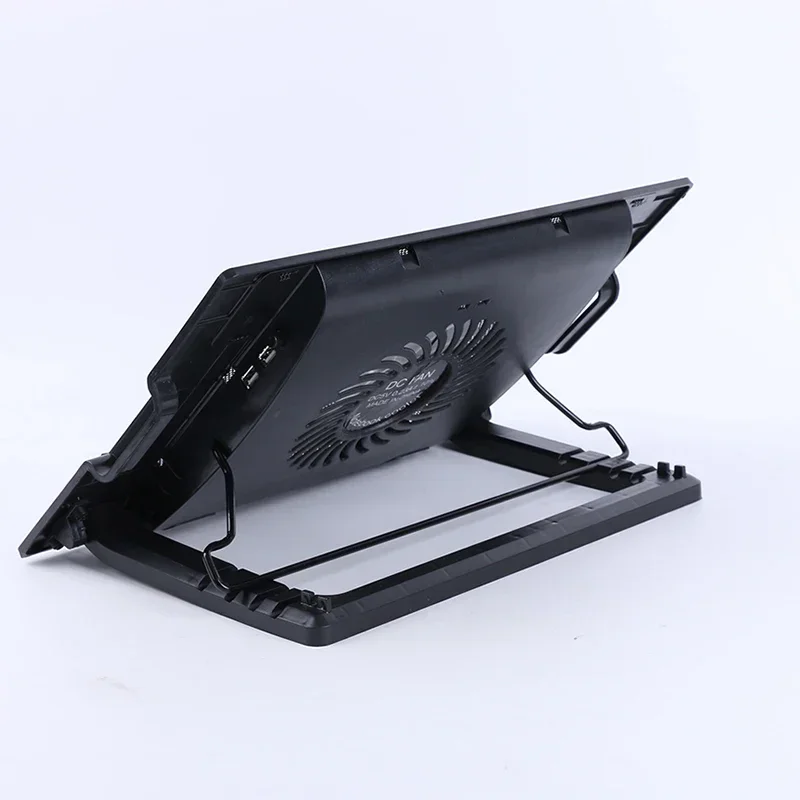 Laptop Cooler Cooling Pad, Slim Portable USB Powered Gaming Laptop Cooler Stand Holder Riser, Adjustable Height, Black