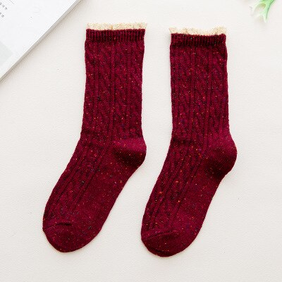 Kvinnor spets strumpor jacquard rand casual wild heap strumpor godis färg mori tjej korea stil vintage kjol sokken: 2