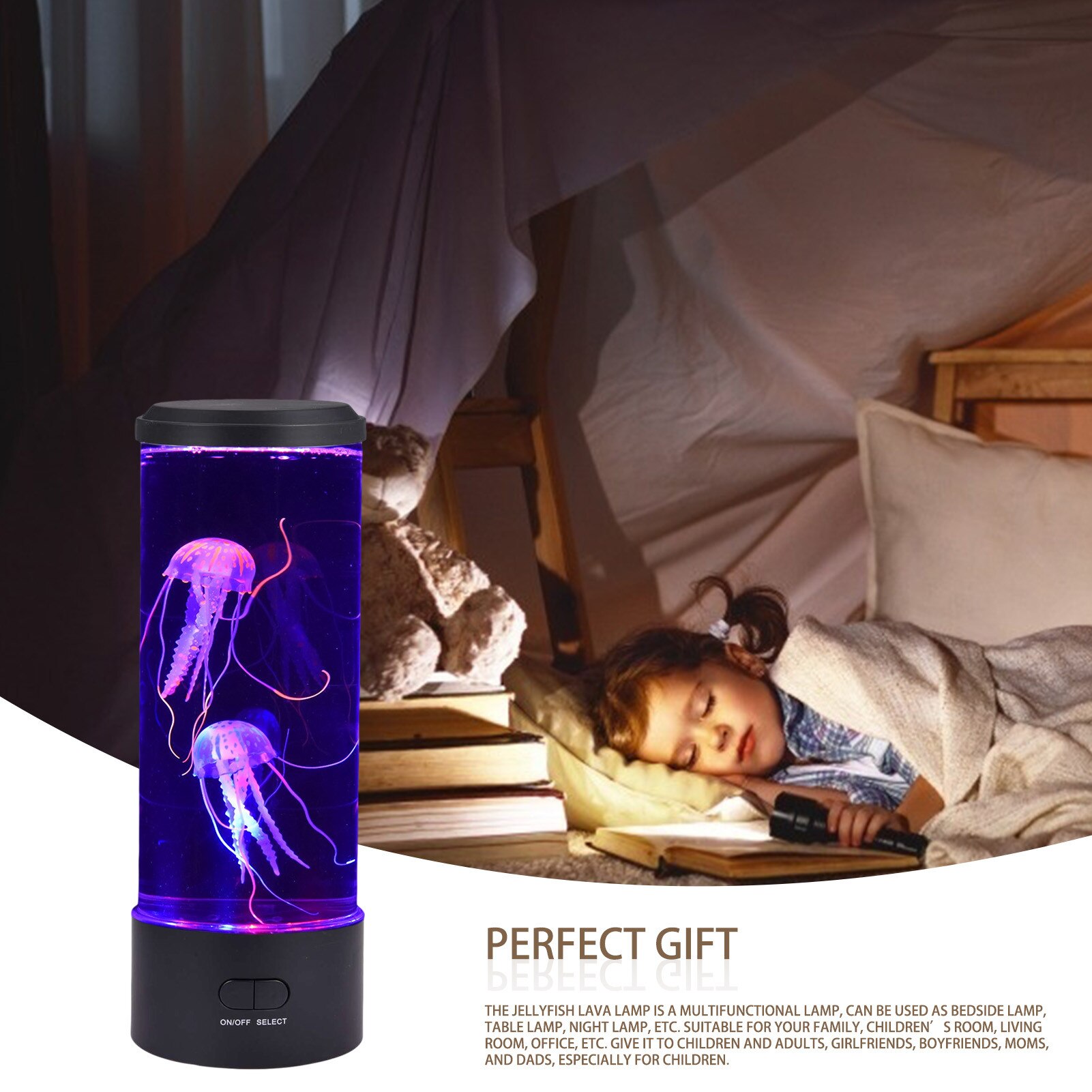 Led Kwallen Lava Lamp Kleurrijke Slaapkamer Night Light Home Decor Simulatie Kwallen Aquarium Tank Decoratie Night Light