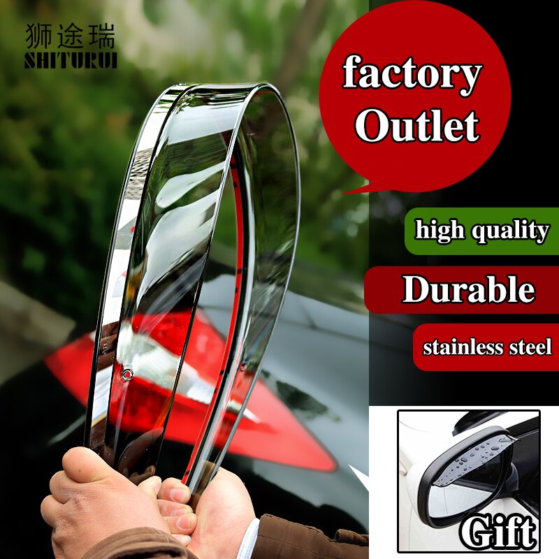 SHITURUI Window Visor Vent Sun Rain Deflector Guard For PEUGEOT 301 308 308S 408 508 5008 4008 3008 car Stainless steel