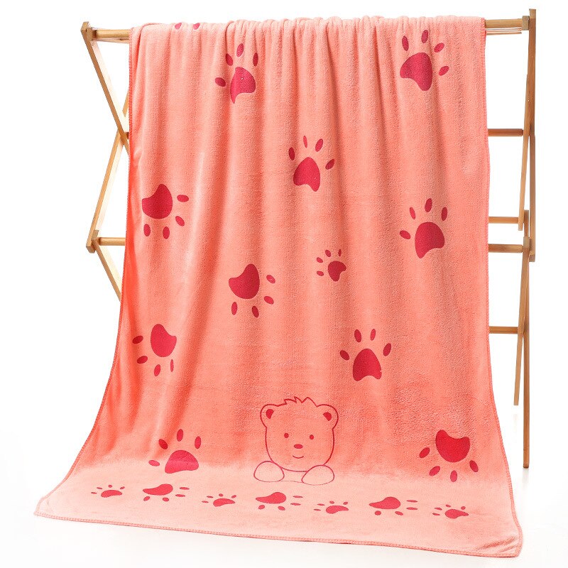 140X70CM Pet Bath Towel Oversized Microfiber Towel Strong Absorbing Water Dog Towels Golden Retriever Teddy General Pet Supplies: 3-Orange