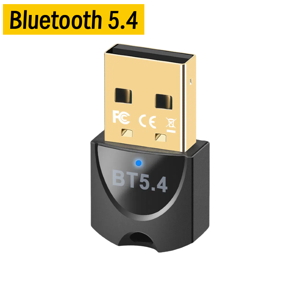 Usb bluetooth 5.4 adapter avsender bluetooth mottaker lyd bluetooth dongle trådløs usb adapter til datamaskin pc laptop: Svart
