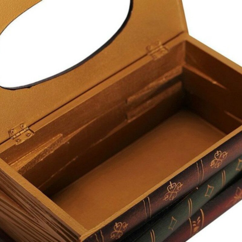 Neue Jahrgang Buch-förmigen Holz Papier Handtuch Kasten Abdeckung Serviette Gestell Kasten Gewebe Kasten