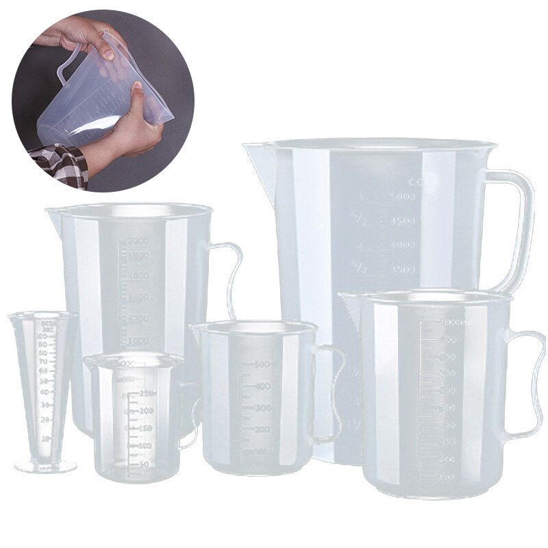 20ml/30ml/50ml/300ml/500ml/1000ml Clear Plastic Graduated Measuring Cup for Baking Beaker Liquid Measure Jug Cup Container