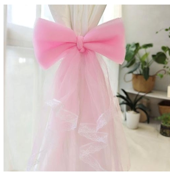 Alla Österreich 커튼옷 Festa Kant Strik Bloem Gordijn Stropdas Touw Rug, Terugloopsper Gesp Clips Gordijn Accessoires Houder Thuis Bruiloft Decor Nieuw: Roze
