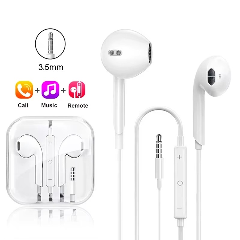 For xiaomi hodetelefoner xiaomi  mi 14 13 12 11 in- øretelefoner redmi note 10 9 8 7 type  c 3.5mm kablet headset telefontilbehør: Hvit