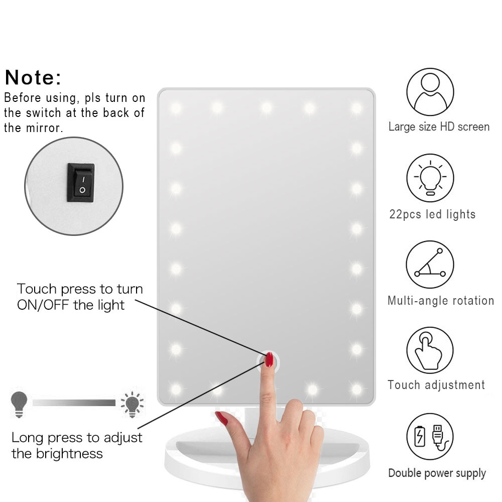 Led lys sminkespeil lampe 10x lupe batteri forfengelighet forstørrelsesglass sminke mini bad kosmetikk bad smart sugekopp