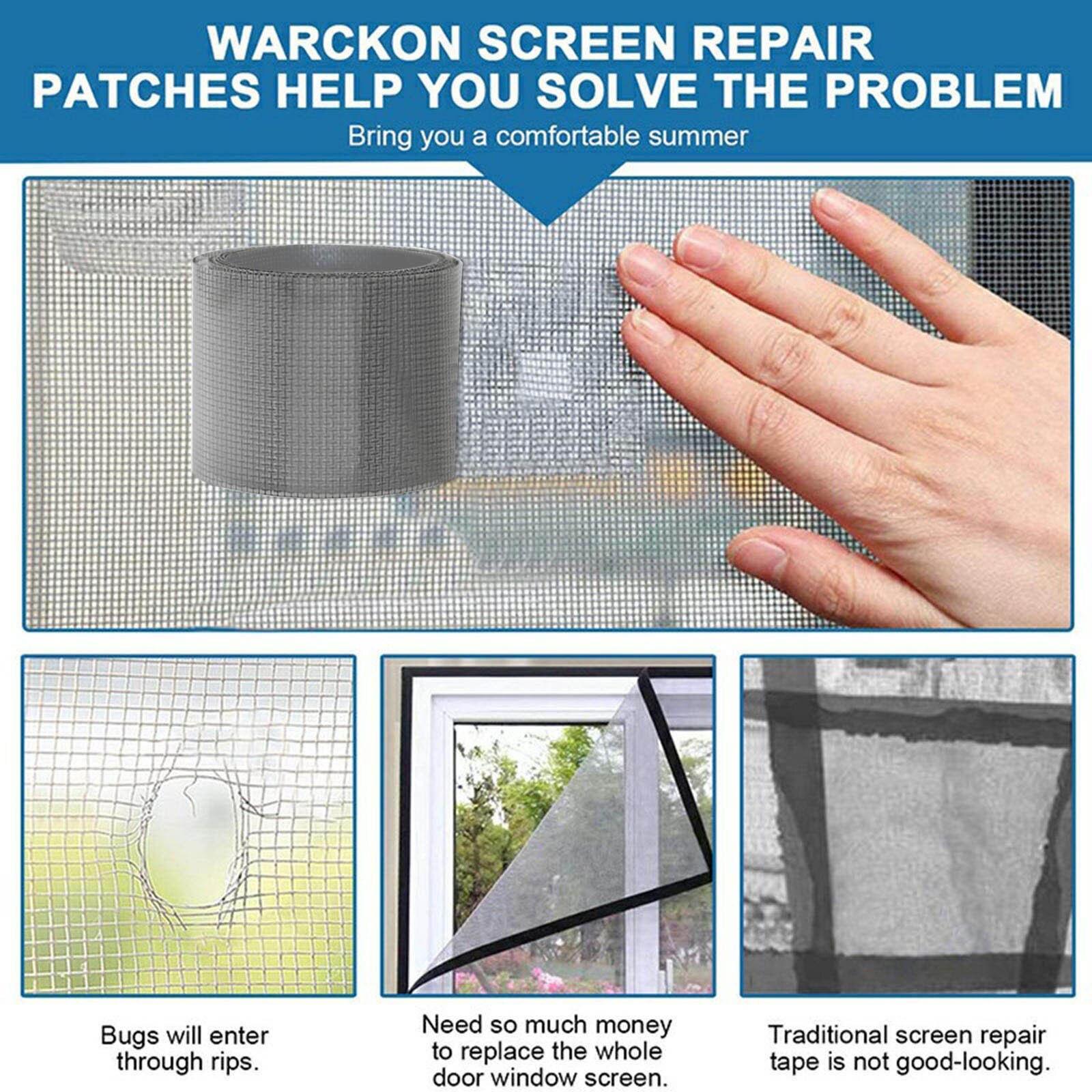 1pc Window Screen Repair Kit Strong Adhesive Waterproof Tape Fiberglass Covering Mesh Repair For Window Screen And Screen Door