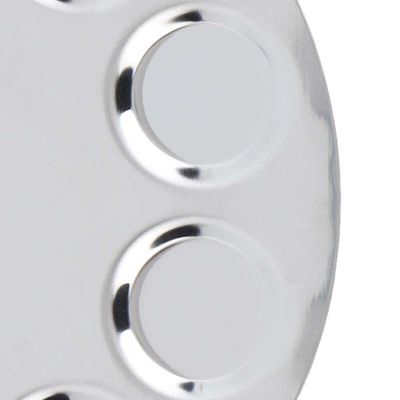 Makeup Mixing Palette Textured Handle Thumb Hole Stainless Steel Comfortable Grasping Metallic Burnish Cosmetic Makeup Mixing