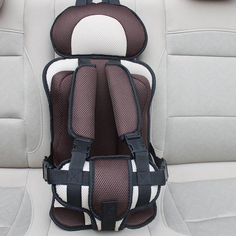 Draagbare baby-autostoel, kinderautostoel, verstelbare riem, stoeldrager, kinderautostoel, baby-autostoel, kussen, 1-12 jaar: Koffie  l 29 x 38cm