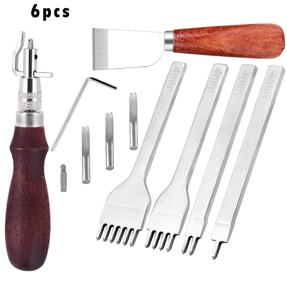 Professionelle Leder Handwerk Werkzeuge mit Groover Ahle Gewachste Gewinde Fingerhut Kit Hand Nähen Stitching Schlag Hand Nähen Liefert: O