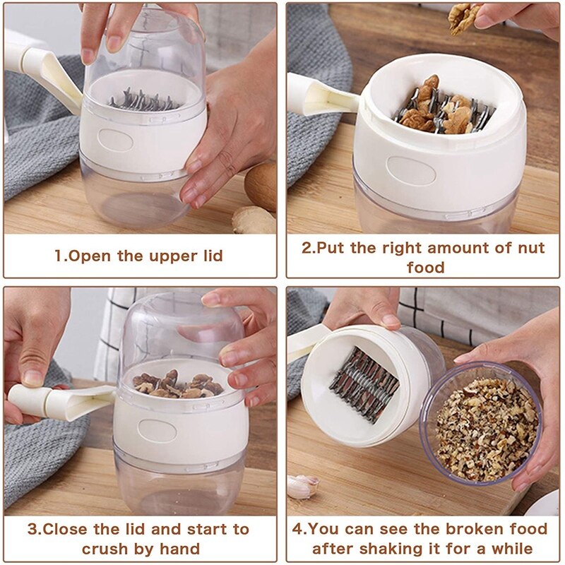 Nut Chopper Grinder Hand Crank for Nuts Walnut Pecans, Kitchen MultiChopper Shredder for Making Toppings