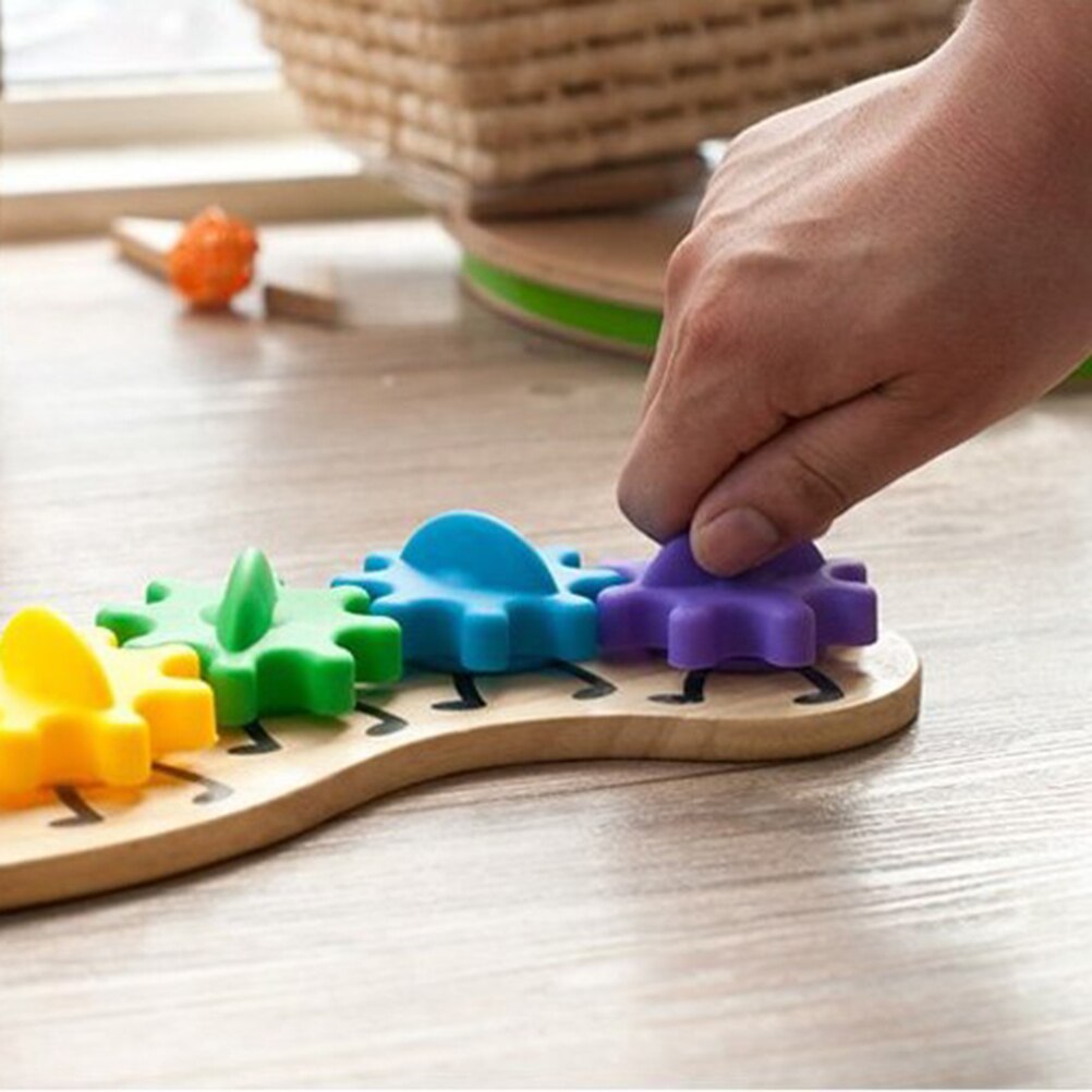 freundlicher Bildung Holz Getriebe Montage Raupe Spielzeug Montage Blöcke Bunte Sortierung Farbe Kognitiven Bord Spielzeug