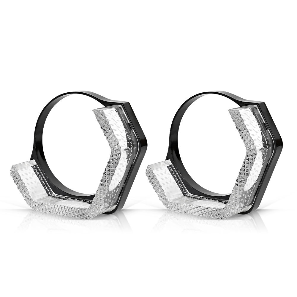 2,5 "3" coche 5D cristal Led Ojos de Ángel 12V anillos de Halo para lente de proyector Bi Led luz LED luces de señal de giro DRL accesorios de coche: Gris oscuro / green / H8B