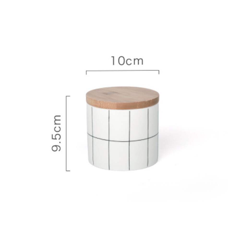 Nordic round heat-resistant ceramic sealed tank large storage tank storage tank three-piece cover storage suit storage bottle: S